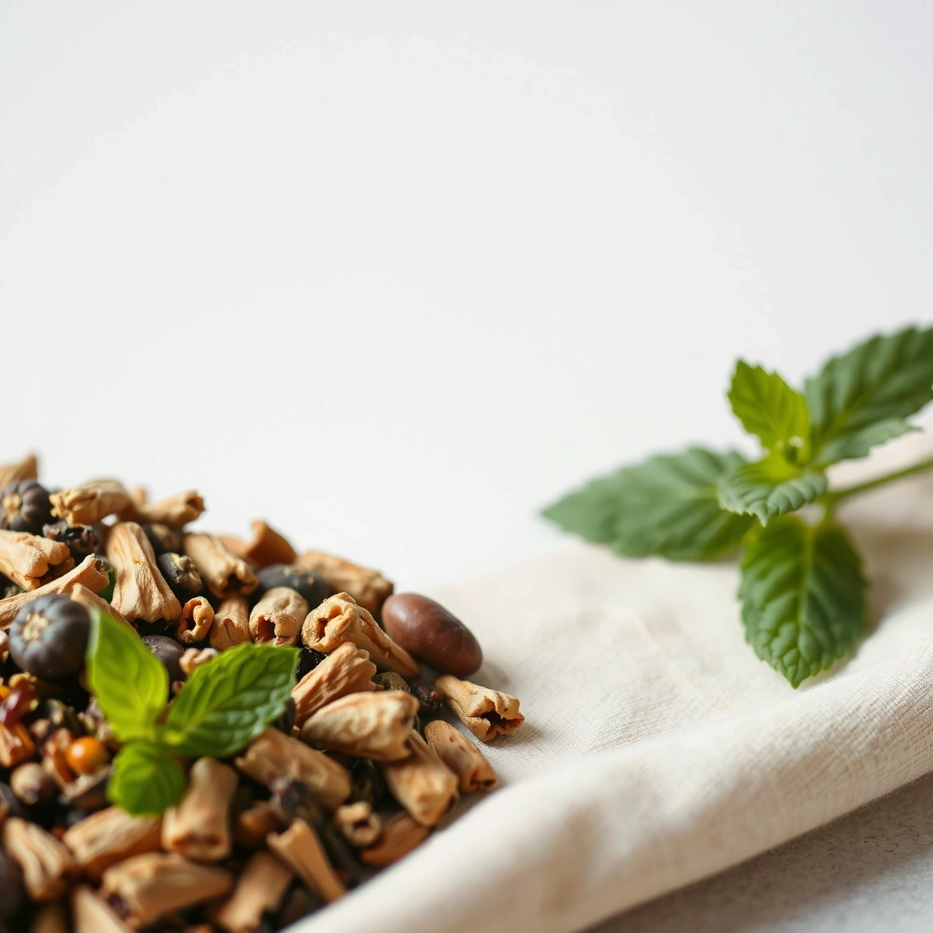 Naturalne składniki na lnianej tkaninie